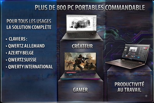 plus de 600 pc portables commandable